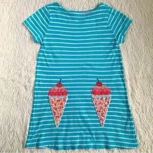white christmas dresses Baby Boden Printed Nostalgic Dress in Multi Ice cream – Uniq Wear main image 0